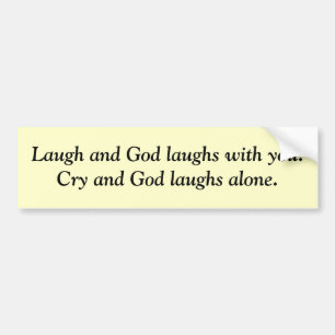 God lacht bumpersticker