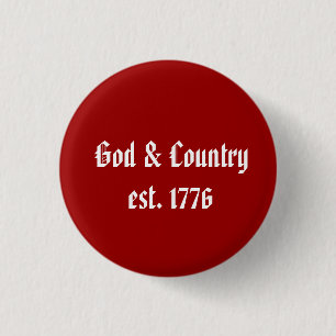 God & Land, est. 1776 Ronde Button 3,2 Cm