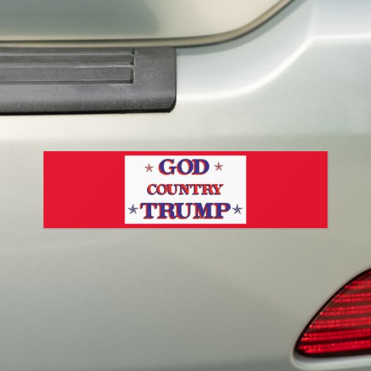 GOD LAND TRUMP BUMPERSTICKER (Op auto)