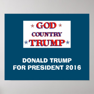 GOD LAND TRUMP POSTER