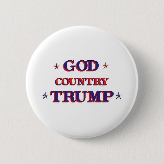 GOD LAND TRUMP RONDE BUTTON 5,7 CM (Voorkant)