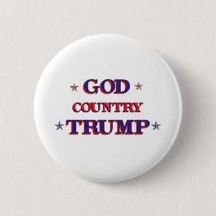GOD LAND TRUMP RONDE BUTTON 5,7 CM