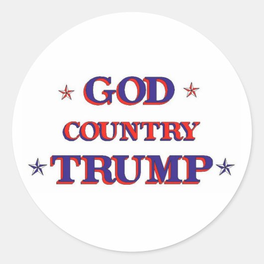 GOD LAND TRUMP RONDE STICKER (Voorkant)