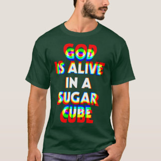 God leeft in een Sugar Cube Super High Stoner Spe T-shirt