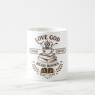 God Leren Kennen Koffie Drinken Boeken Lezen Koffiemok