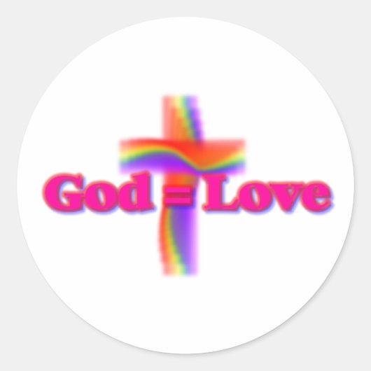 God=Liefde Regenboog Sticker (Voorkant)