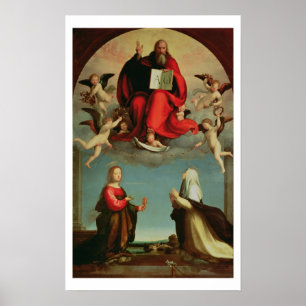 God lijkt op St. Mary Magdalen en St. Catheri Poster