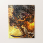 God Loki ontketende de Fenris Wolf Legpuzzel (Verticaal)