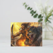 God Loki unchained the Fenris Wolfs Briefkaart (Staand voorkant)