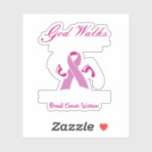 God loopt naast me borst kanker sticker (Vel)