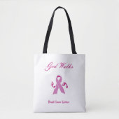 God loopt naast me borst kanker tote bag (Voorkant)