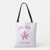 God loopt naast me borst kanker tote bag (Achterkant)