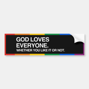 GOD LOVEERT IEDEREEN - .png Bumpersticker