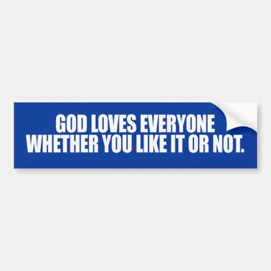 GOD LOVEERT IEDEREEN -.png Bumpersticker (Voorkant)
