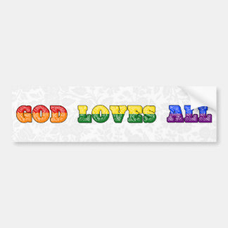 "God Loves All" Gay/LGBTQIA+/Queer Christian Pride Bumpersticker