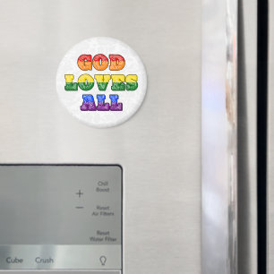 "God Loves All" Homo/LGBTQIA+/Queer Christelijke T Magneet