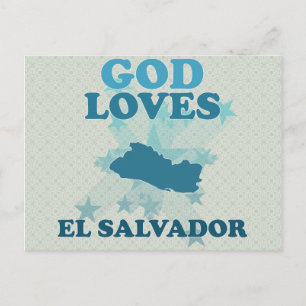 God Loves El Salvador Briefkaart