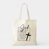 God Loves Me Script Typography Tote Bag (Achterkant)