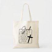 God Loves Me Script Typography Tote Bag (Voorkant)