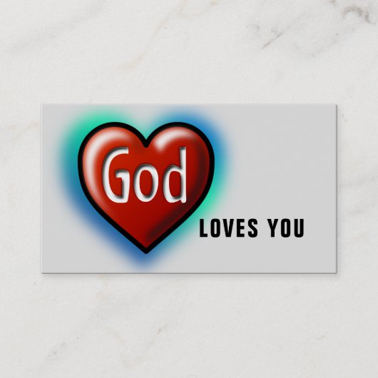 God Loves You Christian Visitekaartje (Voorkant)