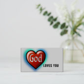 God Loves You Christian Visitekaartje (Staand voorkant)