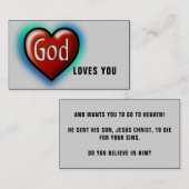 God Loves You Christian Visitekaartje (Voorkant / Achterkant)