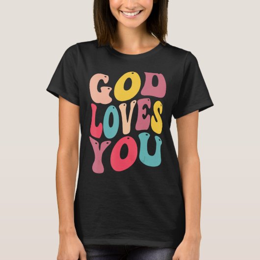 god loves you for christain kids t-shirt (Voorkant)