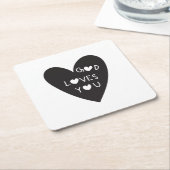 God loves you kartonnen onderzetters (Schuin)