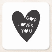 God loves you kartonnen onderzetters (Voorkant)