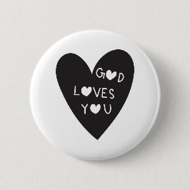 God loves you ronde button 5,7 cm