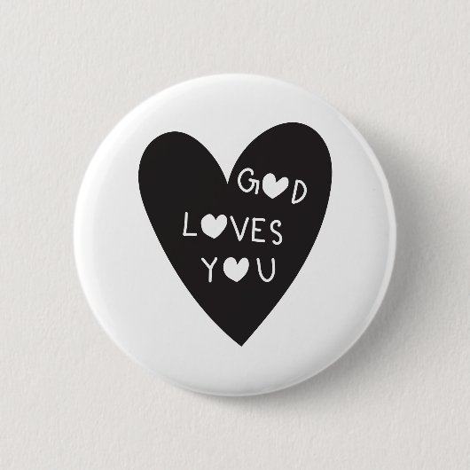God loves you ronde button 5,7 cm (Voorkant)