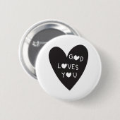 God loves you ronde button 5,7 cm (Voorkant /achterkant)