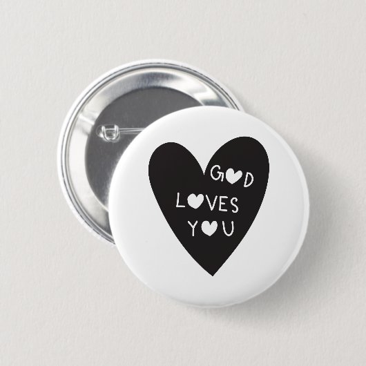 God loves you ronde button 5,7 cm (Voorkant /achterkant)