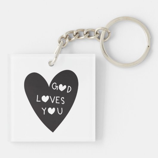 God loves you sleutelhanger (Achterkant)