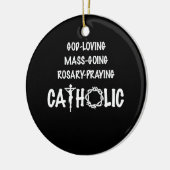 God Loving Mass Going Rosary die katholiek bidt Keramisch Ornament (Links)