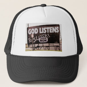 God luistert naar laag trucker pet