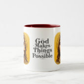 God Maakt Dingen Mogelijk Tweekleurige Koffiemok (Center)