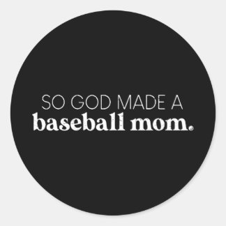 God maakte een honkbal moeder leuk honkbal speler  ronde sticker