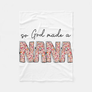 God maakte een Nana Floral Wildflower Happy Mother Fleece Deken