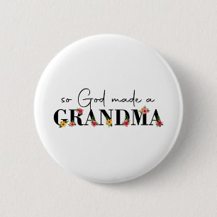 God maakte een oma bloem oma gelukkig moeders dag ronde button 5,7 cm