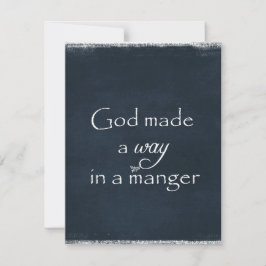 God maakte een weg in een Manger Quote Feestdagenkaart