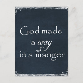 God maakte een weg in een Manger Quote Feestdagenkaart