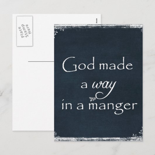 God maakte een weg in een Manger Quote Feestdagenkaart (Voorkant / Achterkant)