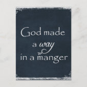 God maakte een weg in een Manger Quote Feestdagenkaart (Voorkant)