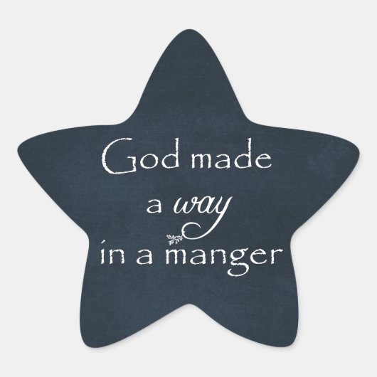 God maakte een weg in een Manger Quote Ster Sticker (Voorkant)