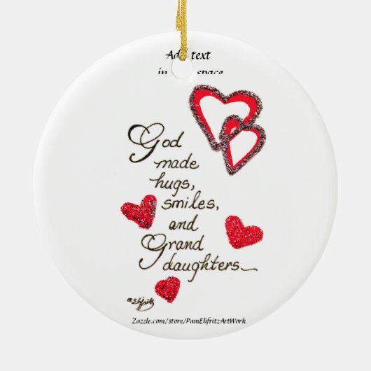 God maakte knuffels gekleurd gezegde keramisch orn keramisch ornament (Achterkant)