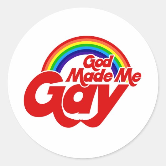 God maakte me homo regenboog ronde sticker (Voorkant)