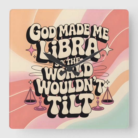 God maakte me Weegschaal decoratieve wandklok (Voorkant)