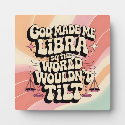 God maakte me Weegschaal Tafelblad Plaque Fotoplaat (Voorkant)