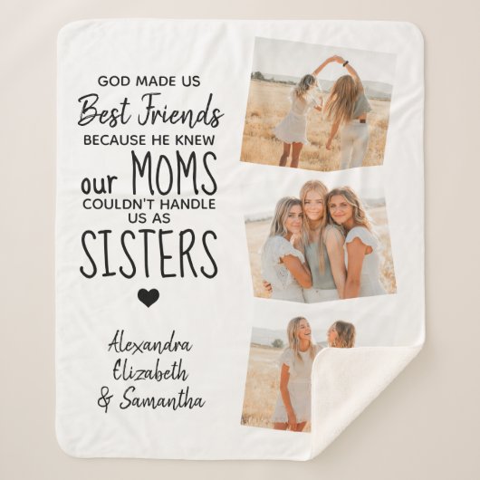 God maakte ons beste vriendschapsvriendschap Foto Sherpa Deken (Voorkant)